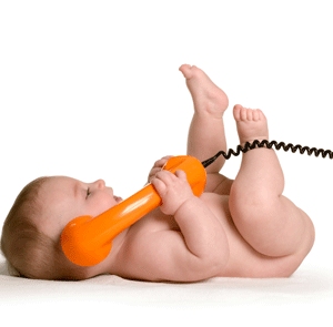 baby with phone